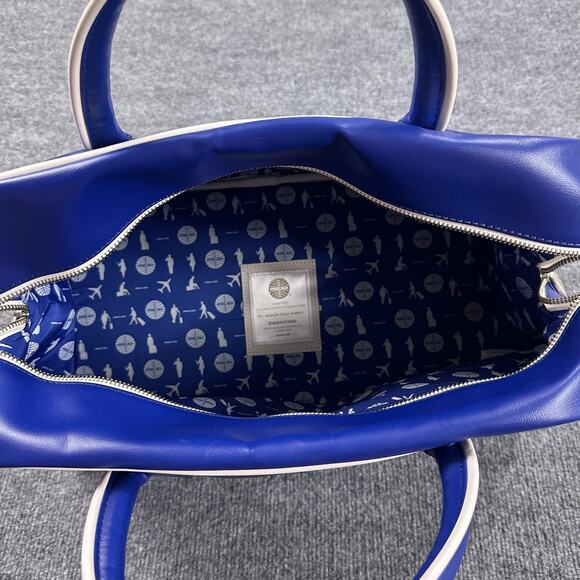 Vintage Pan Am Explorer Bag Blue Top Handle Travel Bag Limited Edition Leather - Picture 13 of 15